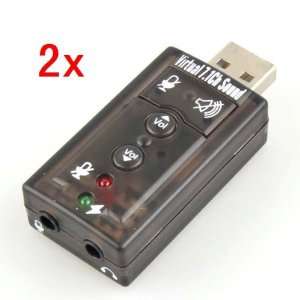  Neewer 2x 3D USB 2.0 Virtual 7.1 Channel Audio Sound Card 