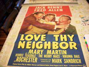 Love Thy Neighbor 1sheet 1940 Jack Benny  