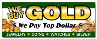 12 WE BUY GOLD 1 DECAL sticker pawn shop coins jewelry  