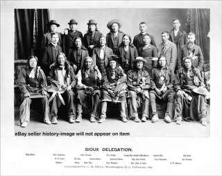 1891 SIOUX INDIAN DELEGATION TO DC W/ ALL NAMES PHOTO  