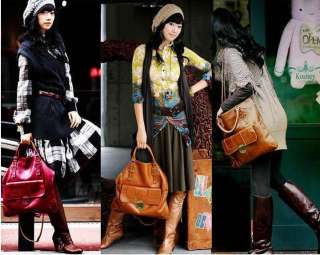 New Lady Vintage Brown Faux Leather Hobo Satchel Handbag Shoulder Bag 