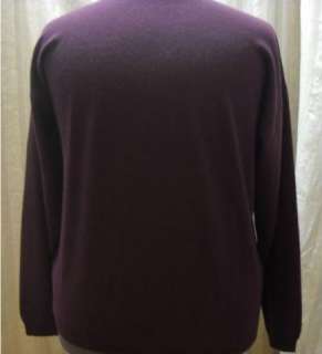Reid Size XL Deep Purple L/S 100% Cashmere Sweater Made in Scotland 