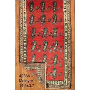  3x14 Hand Knotted Malayer Persian Rug   37x145