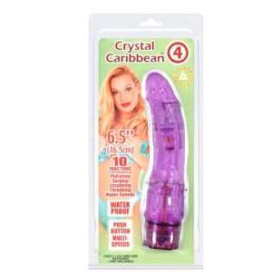  Crystal Caribbean #4 10 Function Jelly Massager, Purple 