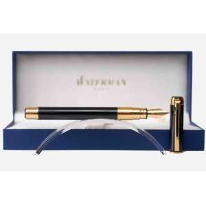  Waterman Perspective Black w/ Gold Medium Point Fountain 