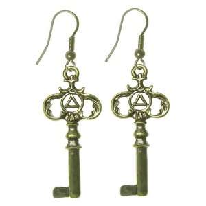 AA Alcoholics Anonymous Recovery Symbol Earrings, #1023, 13/16 Wide 