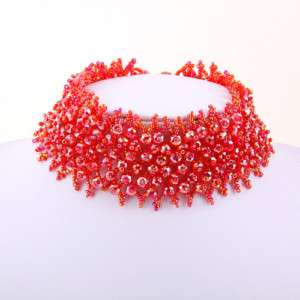 Red Color Beads Choker Necklace New Fshion  