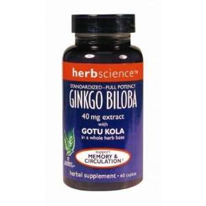   Herbscience  Ginkgo Biloba, 40mg, 60 Tablets
