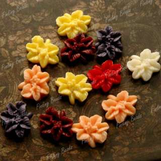 Assorted Vintage Style resin Flower Cabochon RB0545  