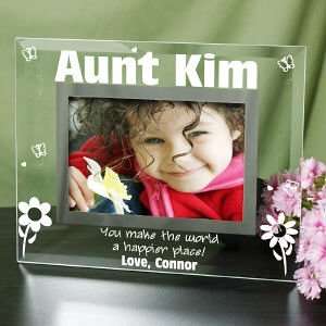  Engraved Happier Place Glass Picture Frame