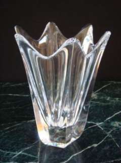 Orrefors Sweden Crystal Art Deco Signed Free Form Vase  