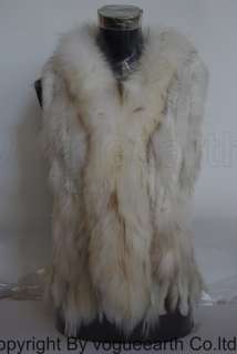0677 new real raccoon trim rabbit fur gray vest/coat/jacket/ourwear XS 