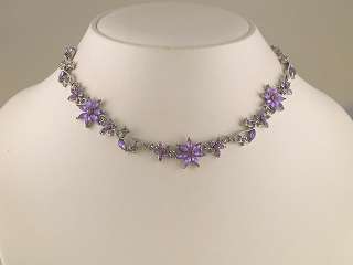 Amethyst Color Navette Crystal Necklace Earrings s0708  
