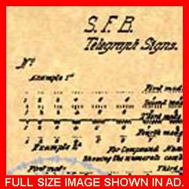MORSE CODE   TELEGRAPH   Samuel Morse Patent #085  