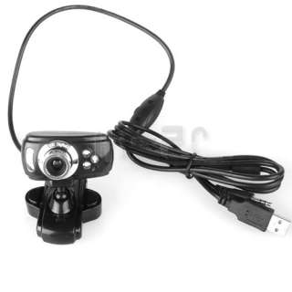 USB 8.0M Pixel 3 LED Webcam Camera Mic For Laptop PC  