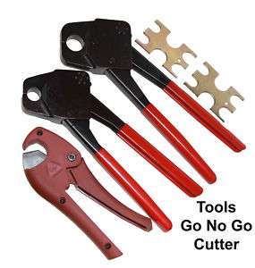 PEX Crimping Crimper Tools 1/2 3/4 w/ Go No Go Cutter  