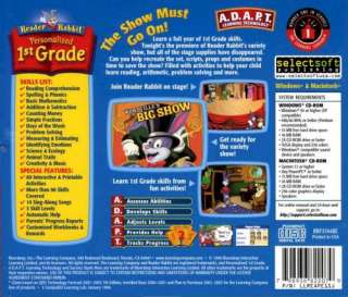READER RABBIT PERSONALIZED 1ST GRADE DLX 2 CD, New  