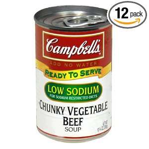 Campbells Low Sodium Chunky Vegetable Beef, 10.75 Ounce Cans (Pack of 