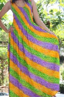 Purple Yellow Green Boho hippie Maxi Long Dress S,M,L  