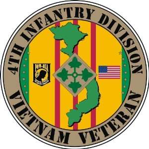 United States Army 4th Infantry Division Vietnam Veteran Decal Sticker 