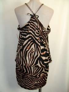 NEW Victorias Secret Moda Zebra Print Dress L S $98  
