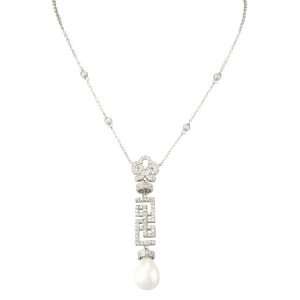 Willow Pearles Asianna White Voyageur Pearle Drop Diamond CZ Sterling 