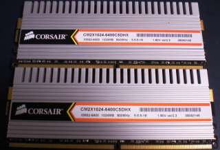 Corsair XMS2 DHX Memory DDR2 RAM 2GB (2x1GB) Sticks CM2X1024 6400C5DHX 
