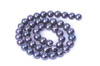 wholesale AA+ 9.5mm black round freshwater pearl beads  