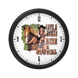  Wall Clock Country Western Lady Save A Horse Ride A 