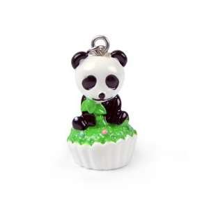  Roly Polys 3 D Hand Painted Resin Panda on Cupcake Charm 