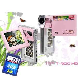  SVP T900 HD 720p Ultra Slim Pink DIGITAL CAMCORDER+CAMERA 
