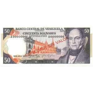   Venezuela 1972 50 Bolivares SPECIMEN Note, Pick 54s 