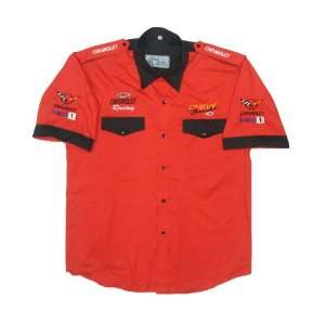  Chevrolet Chevy Crew Shirt Red and Black Sports 