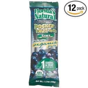 Floridas Natural Pocket Fruit to go Stiks Blueberry, 1.70 Ounce Bags 