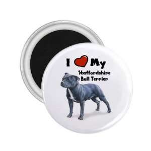 Love My Staffordshire Bull Terrier Refrigerator Magnet  