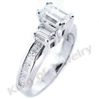 97 Ct. Emerald Cut Diamond Solitaire Ring w/ Accents  