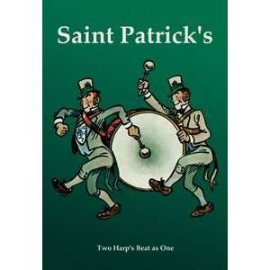  Saint Patrick   Two Harps Beat as One   Paper Poster (18 