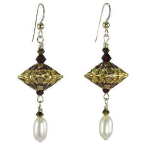   Swarovski Crystals Freshwater Pearl Dangle Earrings, 1.5 Inch Jewelry