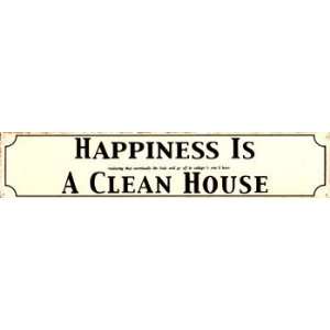  Happiness Is A Clean House, Tin Sign, 15x3