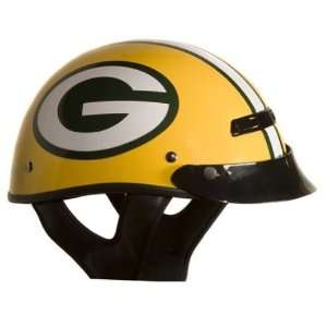 Brogies Bikewear NFL Green Bay Packers Motorcycle Half Helmet (Yellow 