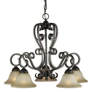  Forte Lighting 2311 05 64 5 Light Chandelier, Bordeaux 