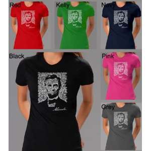 Womens PINK Abraham Lincoln Shirt XL   Abraham Lincolns Face created 