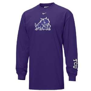  TCU Horned Frogs College Logo Long Sleeve T Shirt By Nike 