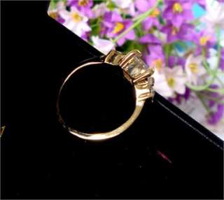 New lady gift yellow Gold filled zircon ring YR10 18k  