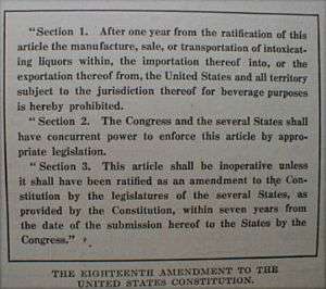 Prohibition 1919 Ratification 18th Amendment  USA Dry  