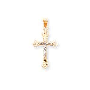   Two Tone Crucifix Charm   Measures 36.6x19.1mm   JewelryWeb Jewelry