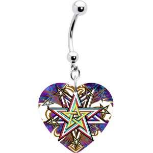  Heart Five Pointed Star Belly Ring Jewelry