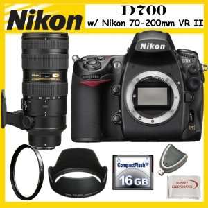  Digital SLR Camera with Nikon AF S Nikkor 70 200mm f/2.8G ED VR II 