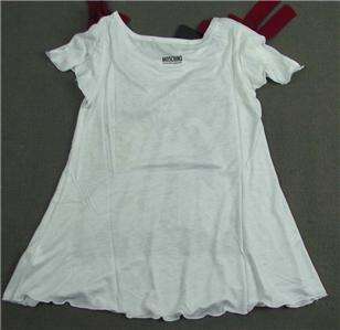 New Moschino Womens Bow T Shirt Sz.40 White 1578#  