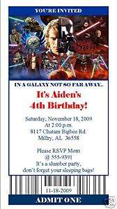 15 Star Wars Ticket Birthday party invitations  